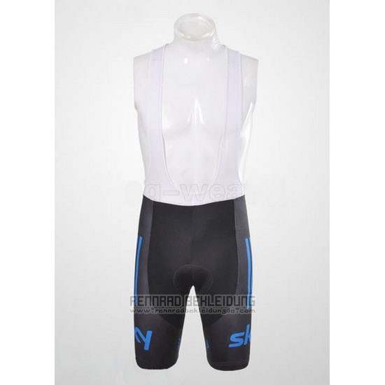 2012 Fahrradbekleidung Sky Shwarz und Blau Trikot Kurzarm und Tragerhose